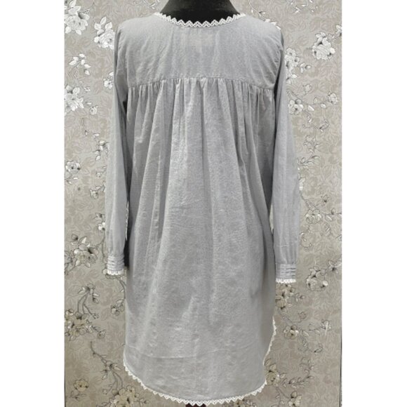 SoieRose Victorian Cotton Nightgown with Lace Yoke & Pintuck Detail – SR-1230 - Picture 7 of 8
